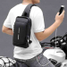 USB Charging Men Multifuntional Pu Chest Bag